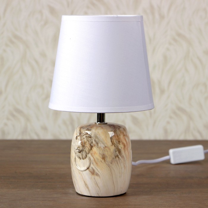 Лампа настольная керамика Е14 40 Вт 220В "Лев" под мрамор 26х20х20 см