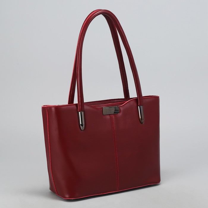 Сумка женская, отдел с перегородкой на молнии, 2 наружных кармана, цвет бордовый