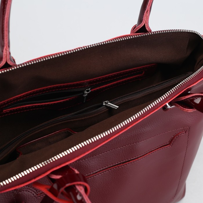 Сумка женская, с кошельком, отдел с перегородкой на молнии, 2 наружных кармана, цвет бордовый