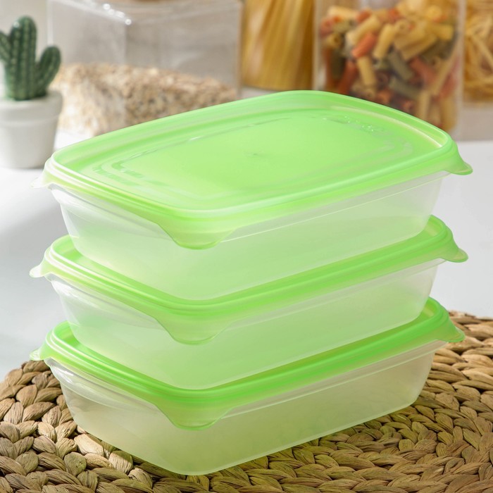 Набор контейнеров 700 мл "Трио", 3 шт, цвет МИКС