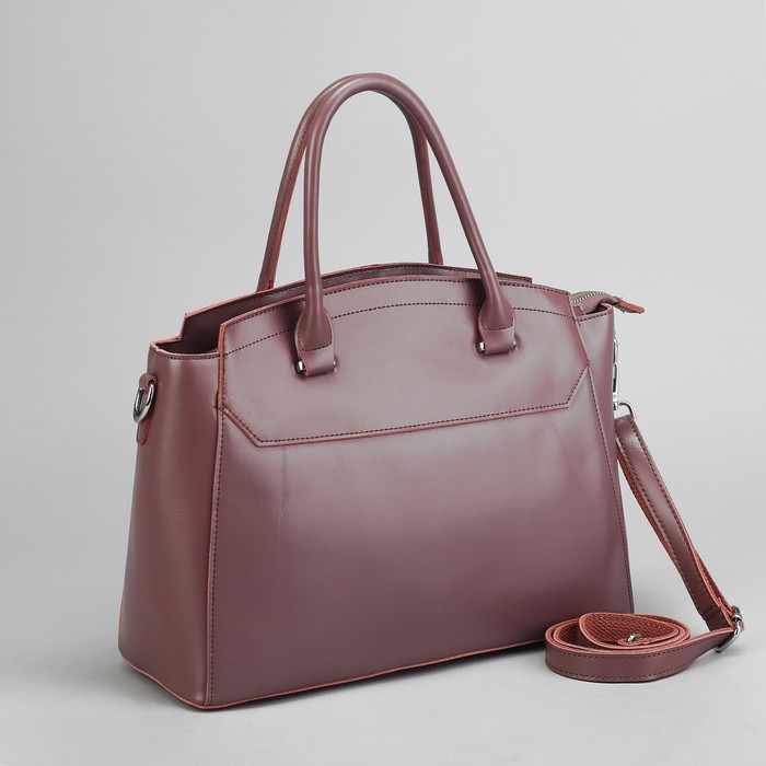 Сумка женская, отдел с перегородкой на молнии, наружный карман, длинный ремень, цвет пудровый