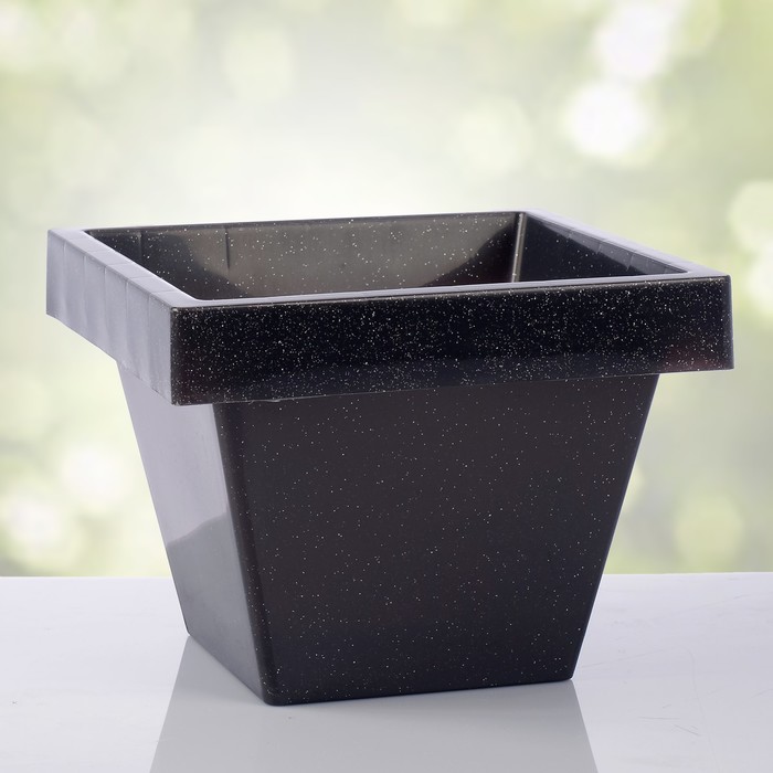 Кашпо 3,8 л "Квадро", цвет черный гранит