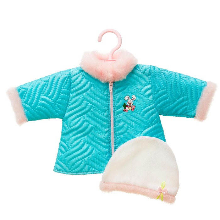 Одежда для пупса 45 см (пальто+шапочка) Б12А МИКС