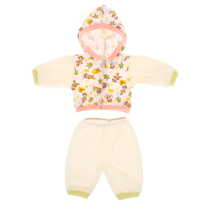 Одежда для пупса 45 см: кофта с капюшоном и штанишки