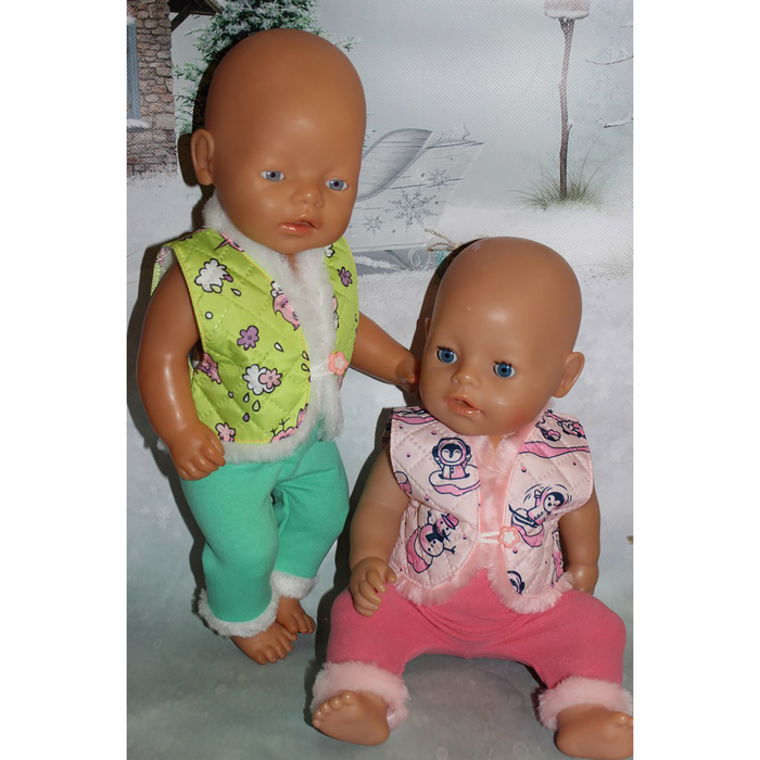 Одежда для пупса 45 см: штанишки и жилет, МИКС