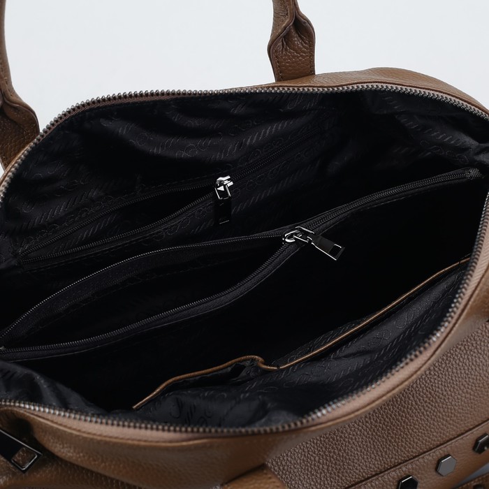 Сумка женская, отдел с перегородкой на молнии, наружный карман, длинный ремень, цвет хаки