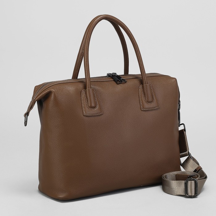 Сумка женская, отдел с перегородкой на молнии, наружный карман, длинный ремень, цвет хаки