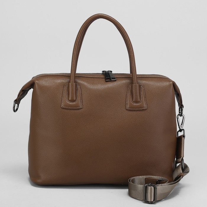 Сумка женская, отдел с перегородкой на молнии, наружный карман, длинный ремень, цвет хаки