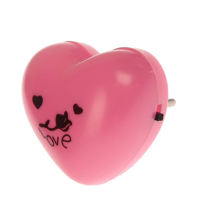 Ночник "Сердце" 0,1W LED (от 220V) МИКС 4x6x6,5 см