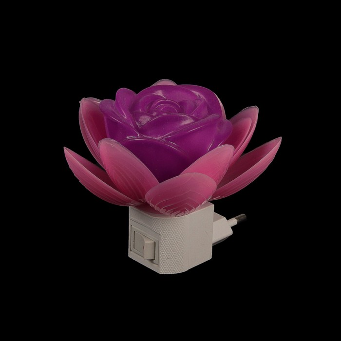 Ночник "Нежная роза" 0,1W LED (от 220V) МИКС 10x10x8,7 см