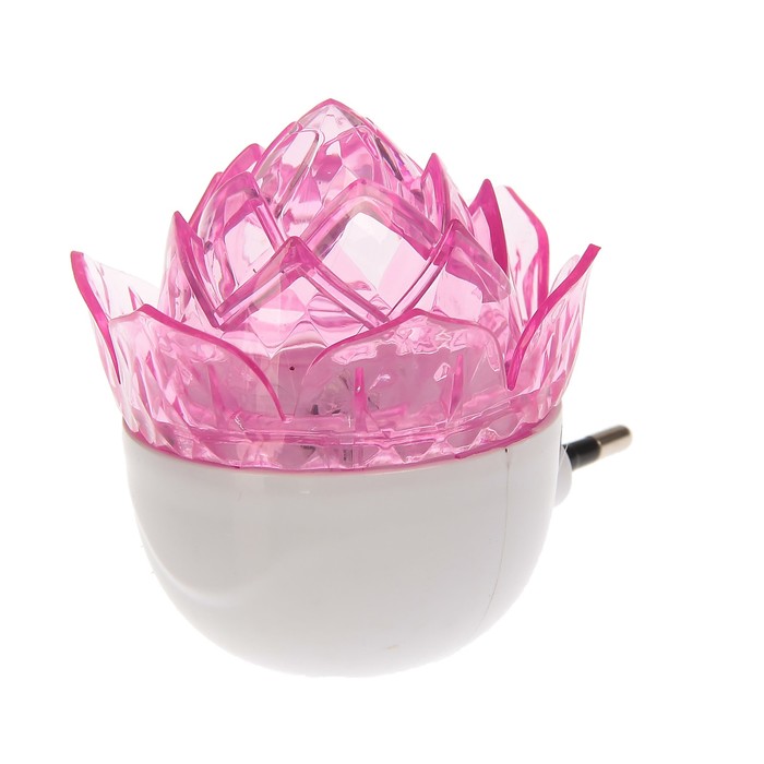 Ночник "Нежный цветок" 1W LED (датчик освещ., от 220V) МИКС 7,5x7,5x7,5 см