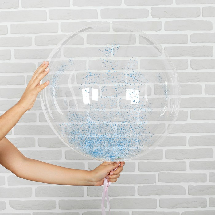 Набор "Шар прозрачный 12", крошка голубая