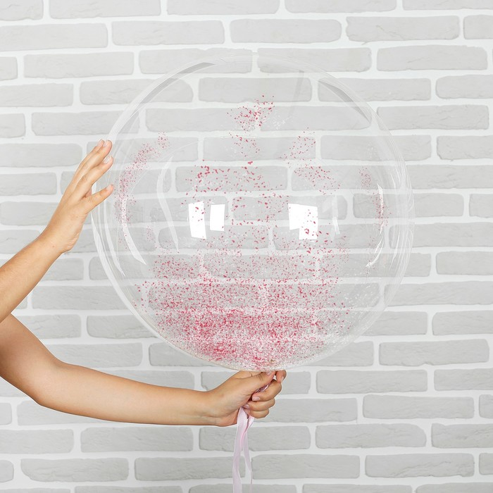 Набор "Шар прозрачный 12", крошка красная