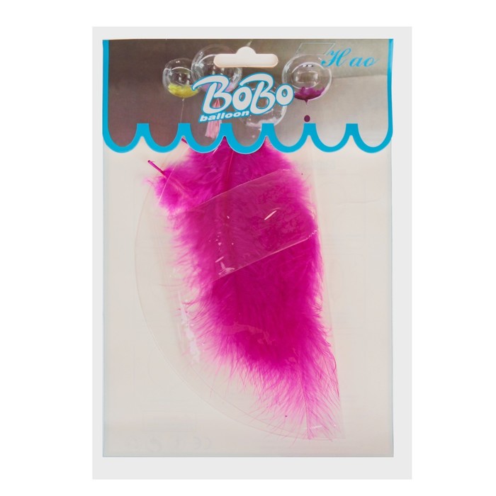 Набор "Шар прозрачный 18", перья фуксия