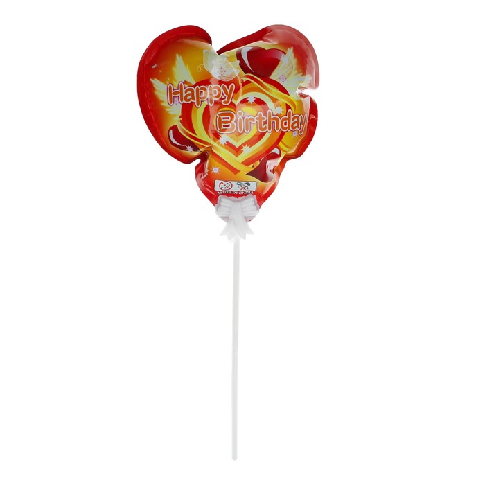 Шар-самодув 6" "С днём рождения", сердце на палочке