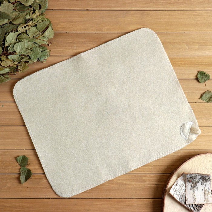 Набор для бани "Люблю баньку" шапка, коврик, рукавица