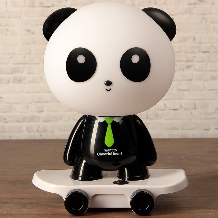 Лампа настольная LED 220В "Панда на скейте" 30х22х17 см