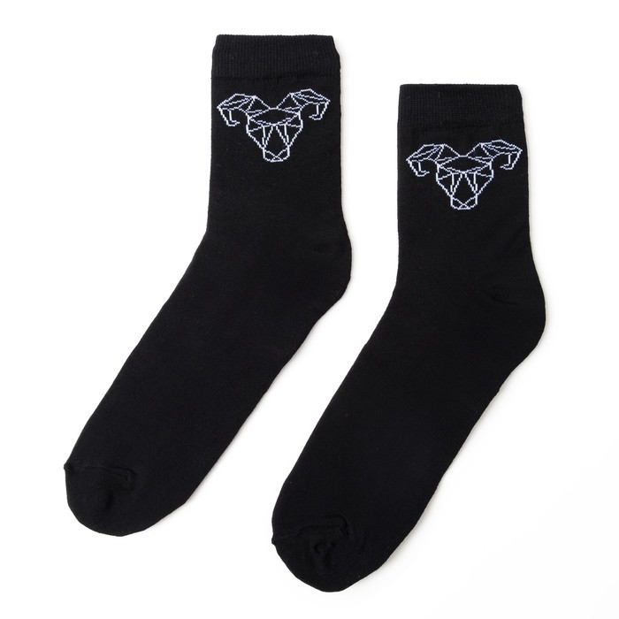 Носки мужские "Овен" черн. р-р 41-44 (27-29 см) 80% хл.,15% п/э, 5% эл.