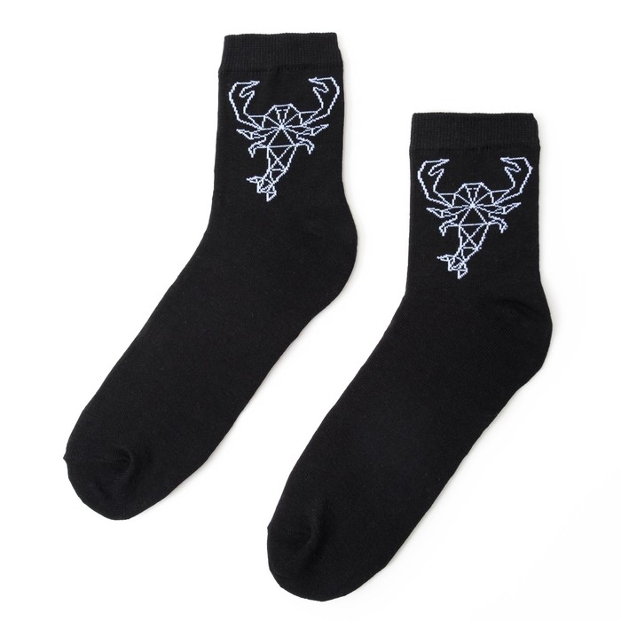 Носки мужские "Рак" черн. р-р 41-44 (27-29 см) 80% хл.,15% п/э, 5% эл.