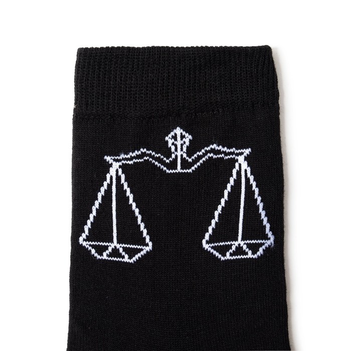 Носки мужские "Весы" черн. р-р 41-44 (27-29 см) 80% хл.,15% п/э, 5% эл.