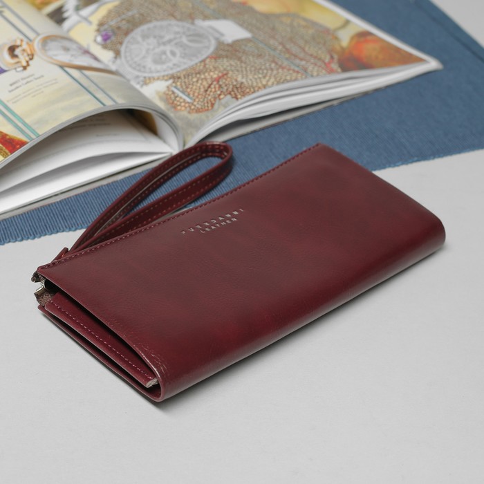 Кошелёк женский, 4 отдела, для карт, для монет, наружный карман, цвет фиолетовый