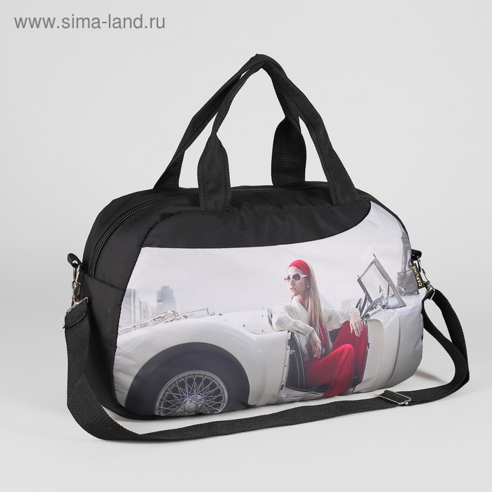 Сумка спортивная на молнии, цвет чёрный