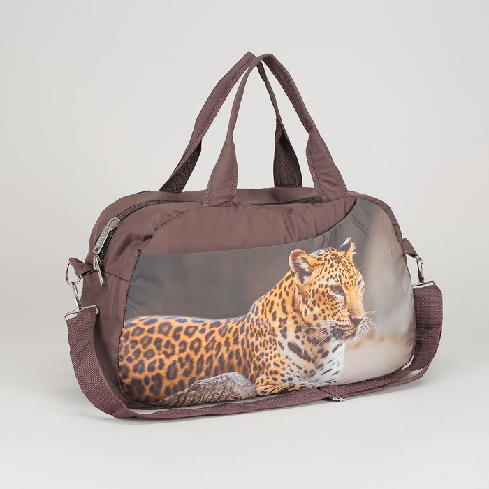 Сумка спортивная "Леопард", отдел на молнии, наружный карман