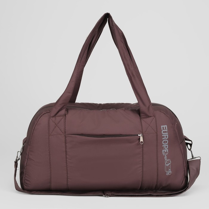 Сумка спортивная, отдел на молнии, наружный карман, цвет коричневый