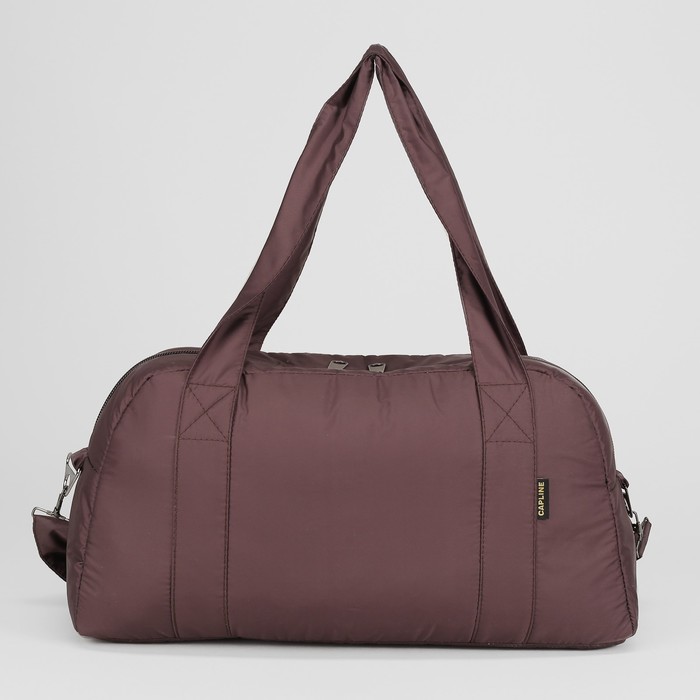 Сумка спортивная, отдел на молнии, наружный карман, цвет коричневый