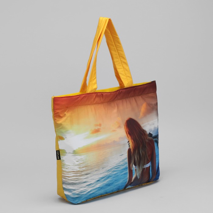 Сумка летняя "Девушка у моря", отдел на молнии