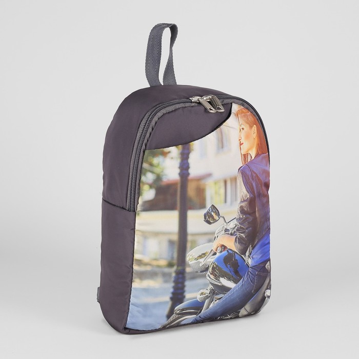 Сумка-рюкзак молодёжный "Девушка на мотоцикле", отдел на молнии