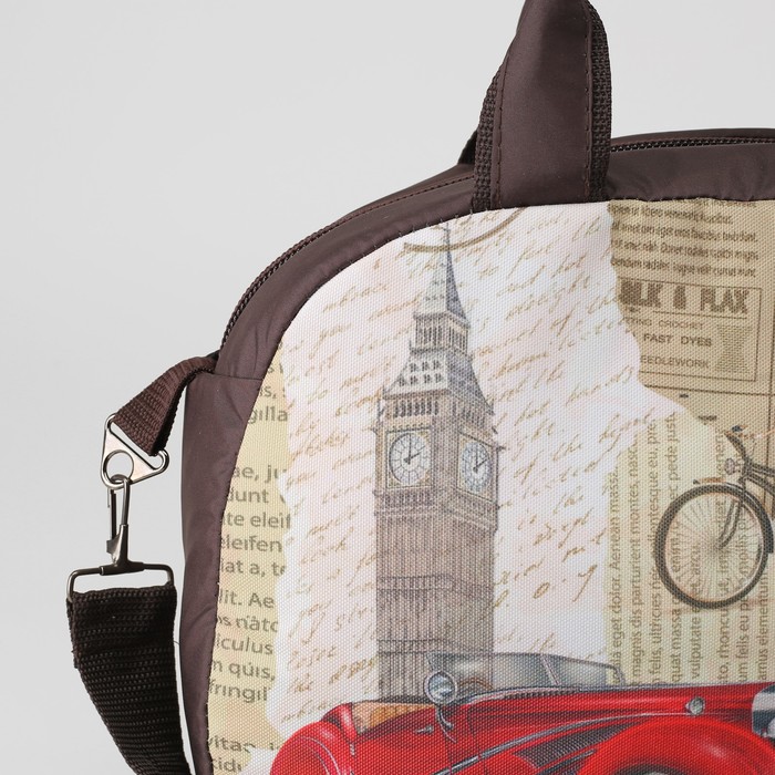 Сумка спорт №27, 38*15*24, отдел на молнии, н/карман, Красная машина