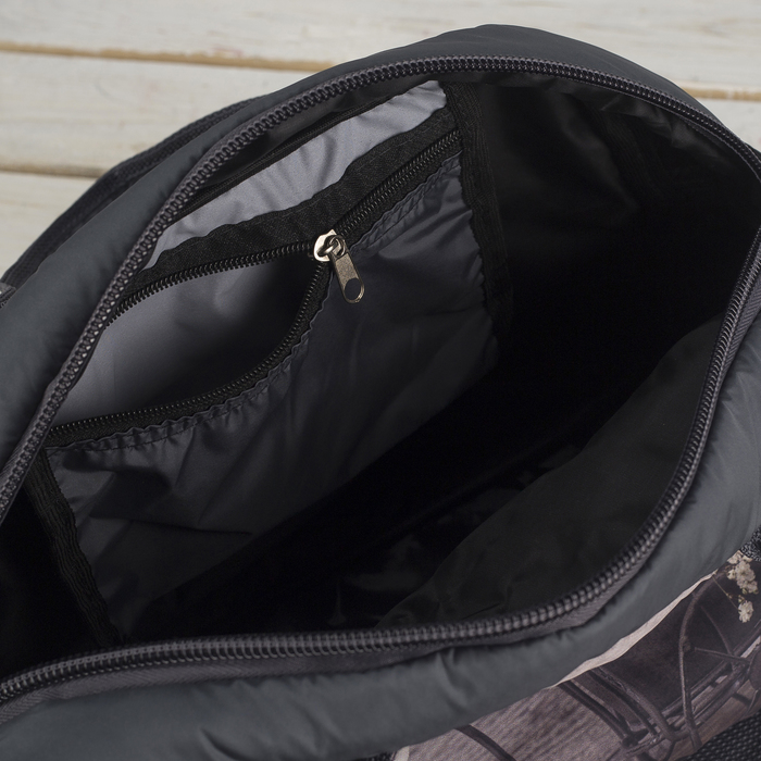 Сумка спортивная "Велосипед с цветами", отдел на молнии, наружный карман