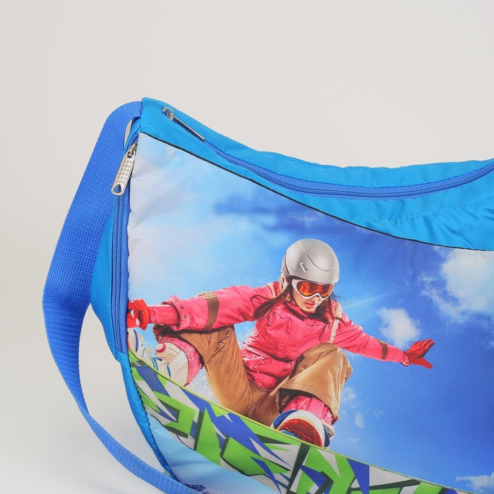 Сумка спорт №30ф, 40*20*30, отдел на молнии, н/карман, регул ремень, Сноубордист