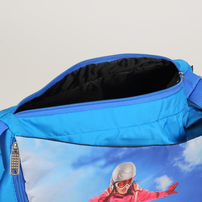 Сумка спорт №30ф, 40*20*30, отдел на молнии, н/карман, регул ремень, Сноубордист
