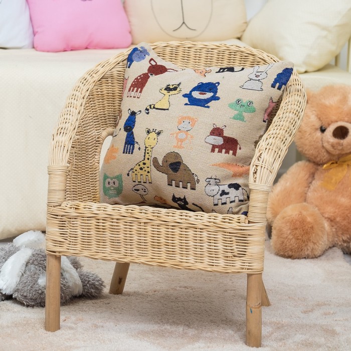 Наволочка декоративная "Этель" Весёлый зоопарк 40х40 ± 2 см