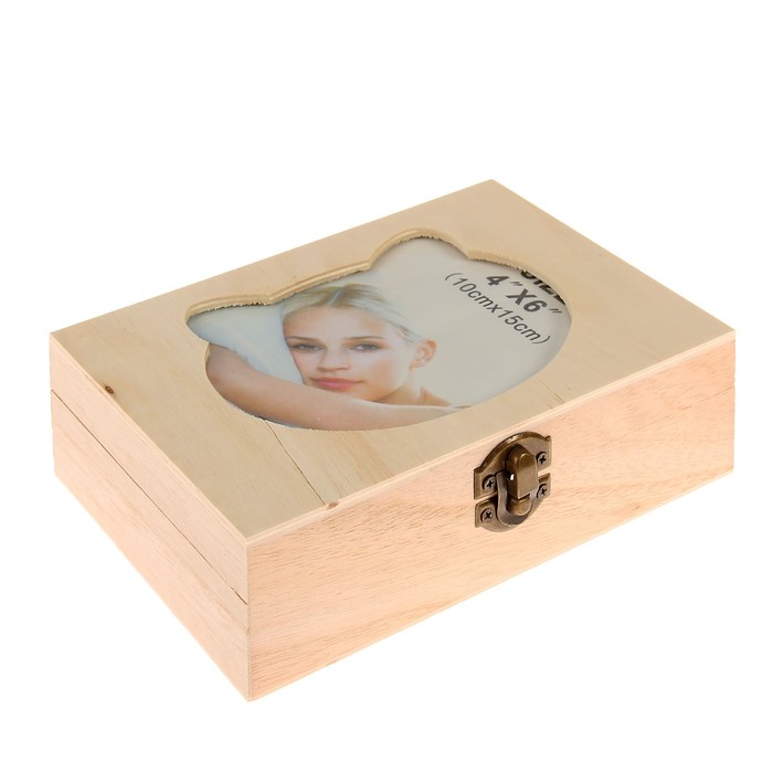 Шкатулка дерево для росписи "Мордочка с местом под фотографию" 12х17,3х5 см