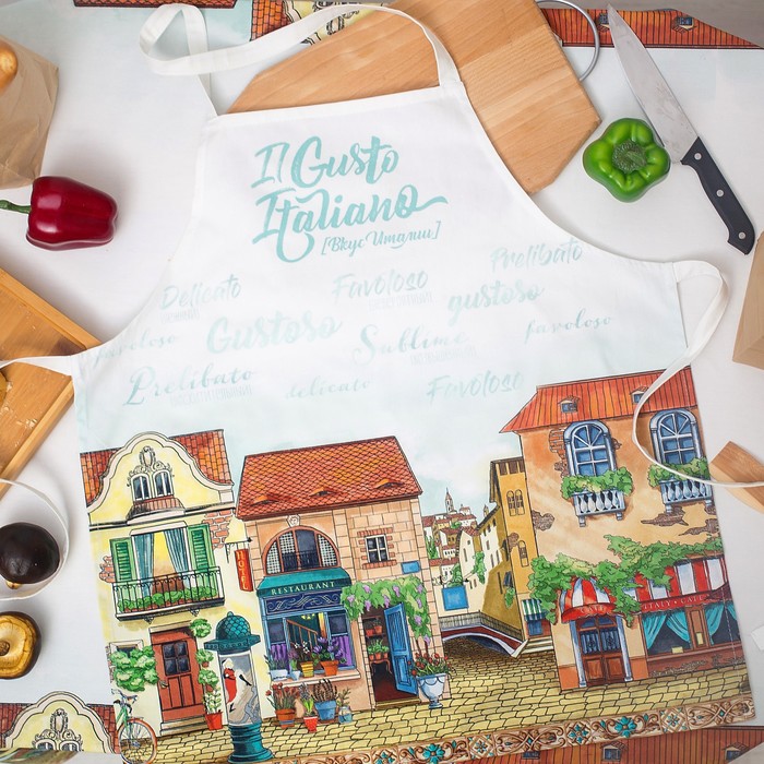 Фартук «Этель: Италия», 65 × 60 см, хлопок 100 %, саржа, 190 г/м²