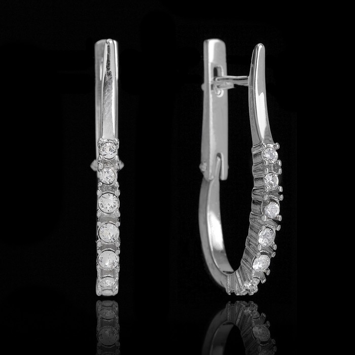 Серьги "Зероцита", цвет белый в серебре