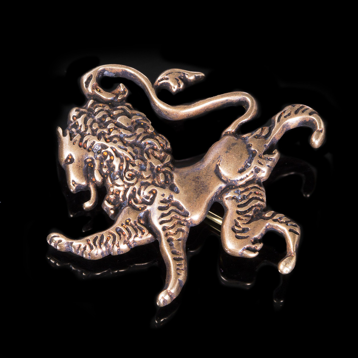 Брошь "Рампант", цвет бронзовый