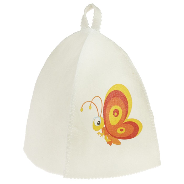 Шапка для бани и сауны детская с термопечатью "Бабочка"