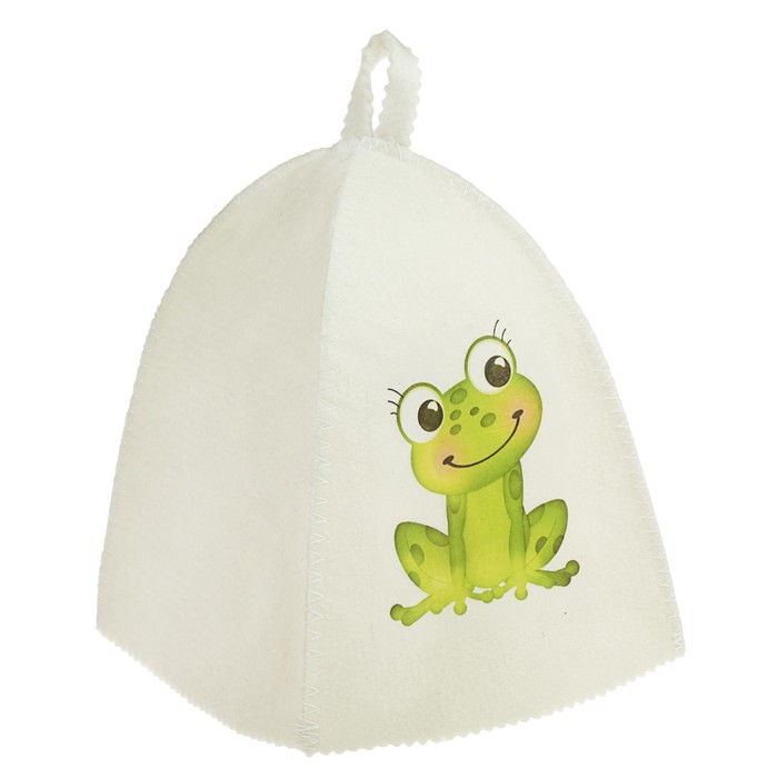 Шапка для бани и сауны детская с термопечатью "Лягушка"