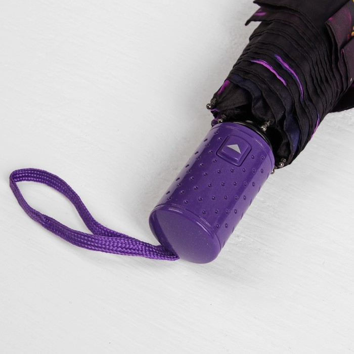 Зонт полуавтоматический "Бабочка на цветке", R=49см, цвет фиолетовый/розовый