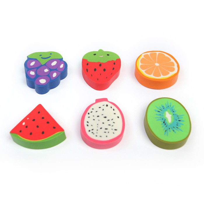 Набор ластиков фигурных 2шт Фрукты/Ягоды в блистере МИКС
