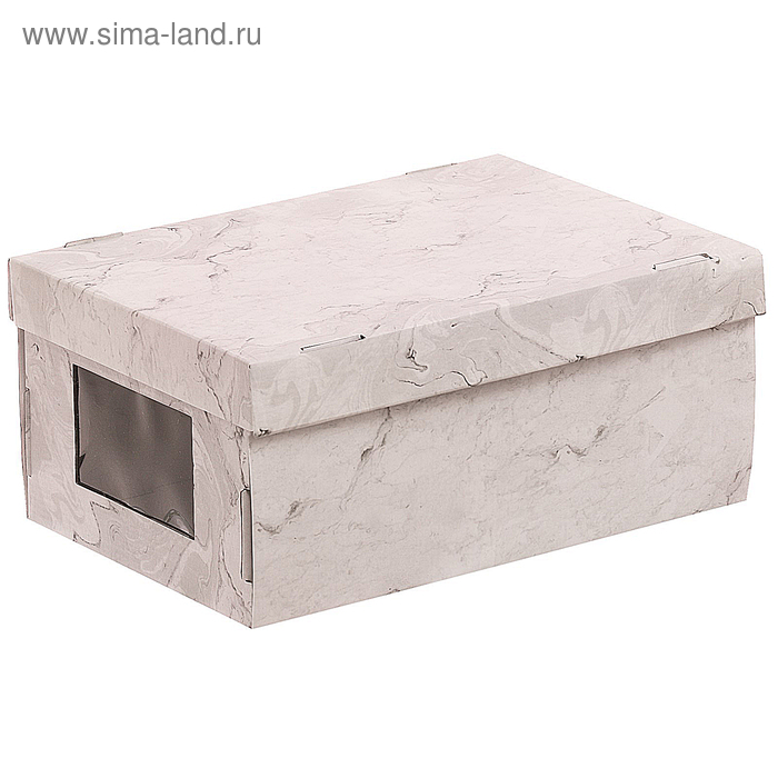 Складная коробка с PVC окошком «Мраморная», 34 × 23 × 15 см
