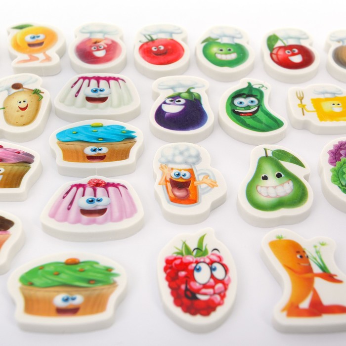 Набор ластиков фигурных 2шт Фрукты/Ягоды в блистере