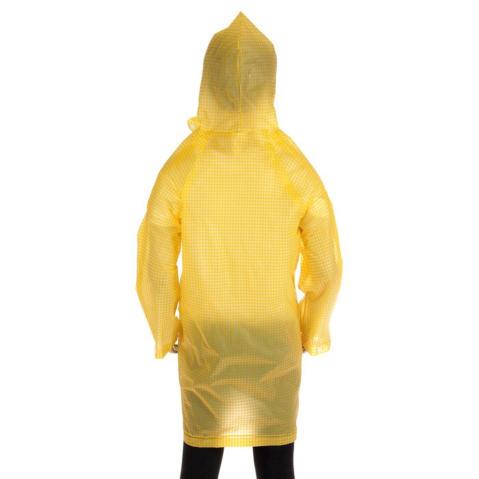 Дождевик детский "Клетка", жёлтый, размер M
