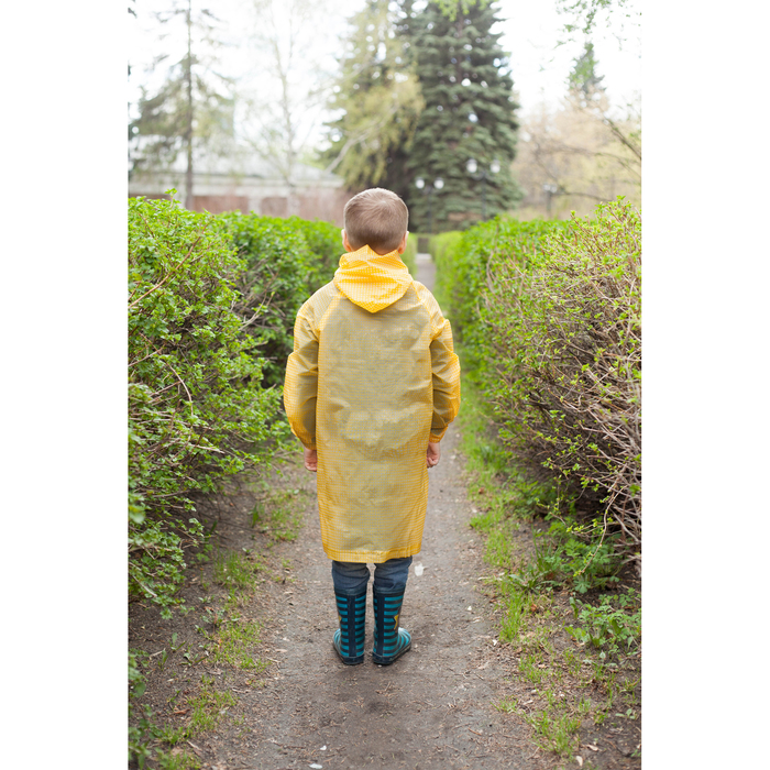 Дождевик детский "Клетка", жёлтый, размер M