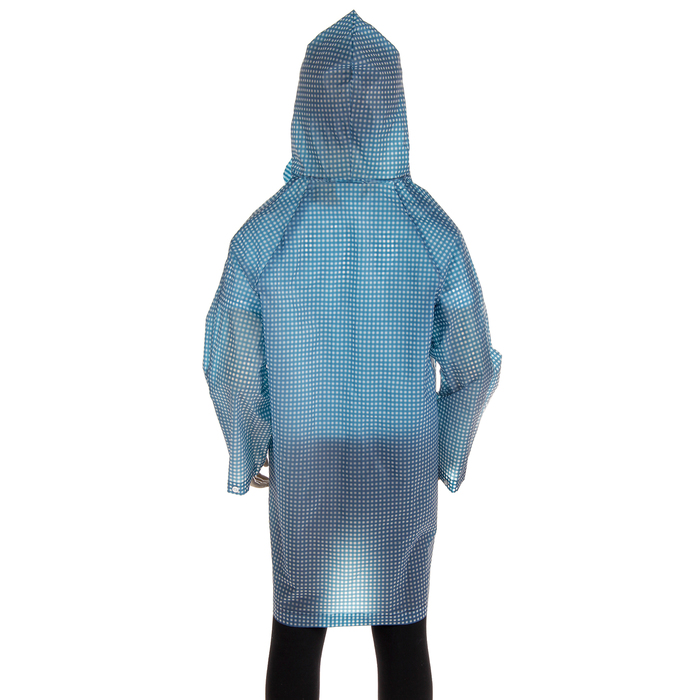 Дождевик детский "Клетка", синий, размер L