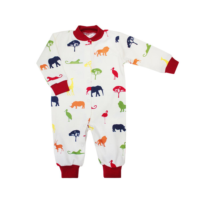 Комбинезон детский "Африка", рост 56 см, цвет белый 6276